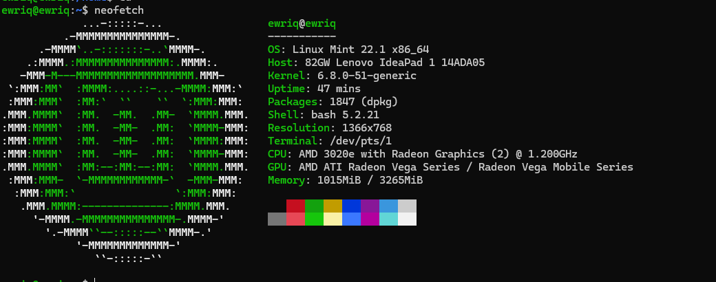 mint neofetch
